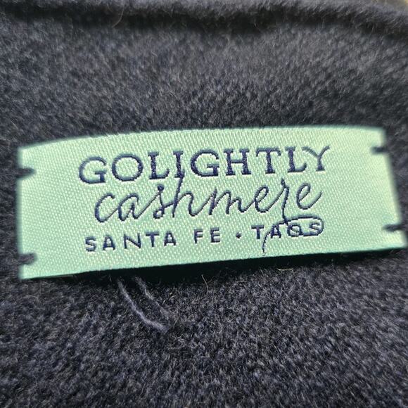 Golightly Cashmere Black Blue Colorblock Knit Soft Poncho Sweater - Picture 4 of 6